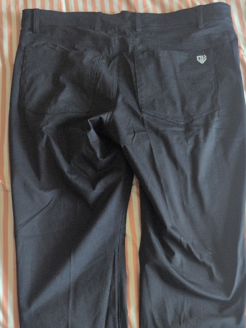 Men’s Black Dress Pants — Stretch Tailored Fit Golf - Picture 4 of 5
